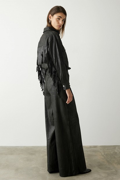 Leather look παντελόνι καμπάνα