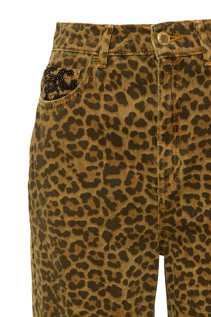 Erika wide-leg animal print τζιν