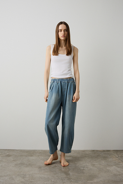 Joy cropped barrel τζιν