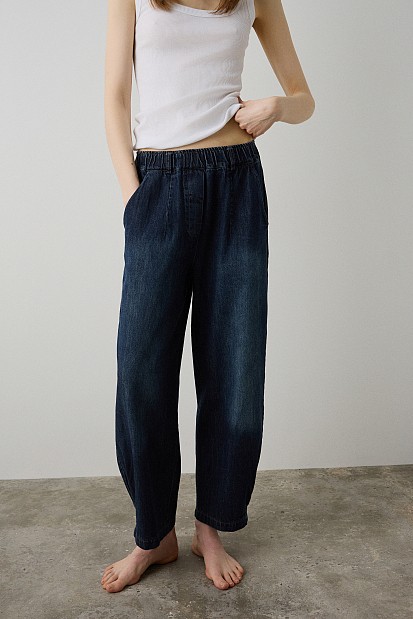 Joy cropped barrel τζιν