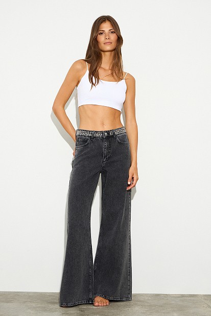 Kalia wide leg τζιν με τρουκς