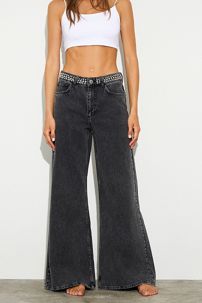Kalia wide leg τζιν με τρουκς