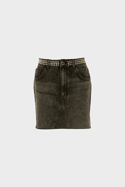 Μίνι denim φούστα με τρουκς