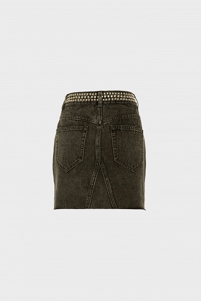 Μίνι denim φούστα με τρουκς