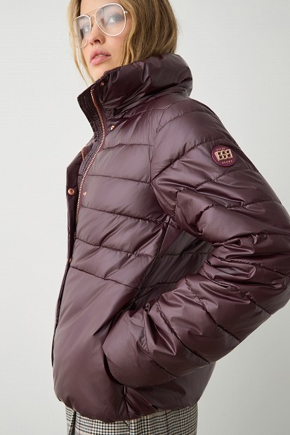 Puffer μπουφάν με αποσπώμενη κουκούλα