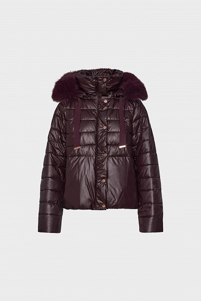 Puffer μπουφάν με αποσπώμενη κουκούλα