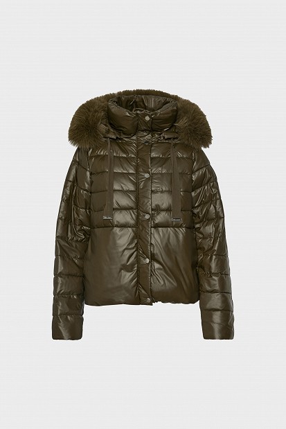 Puffer μπουφάν με αποσπώμενη κουκούλα