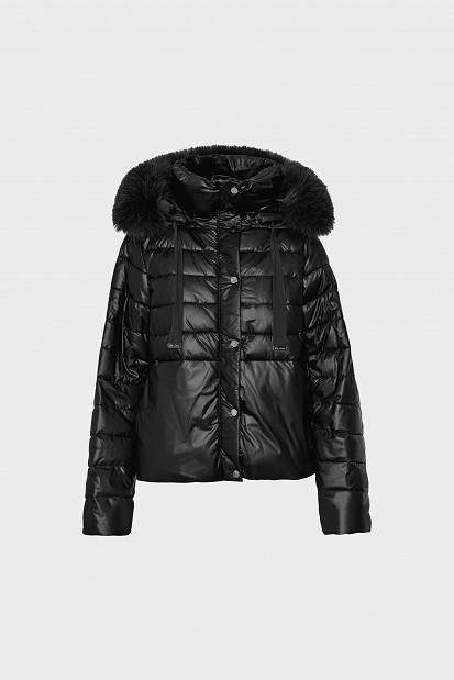 Puffer μπουφάν με αποσπώμενη κουκούλα