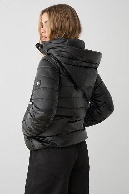 Puffer μπουφάν με αποσπώμενη κουκούλα