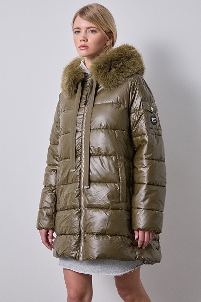 Μίντι puffer μπουφάν