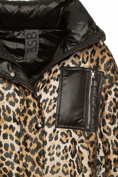 Animal print puffer μπουφάν