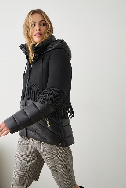 Puffer μπουφάν με κρόσια