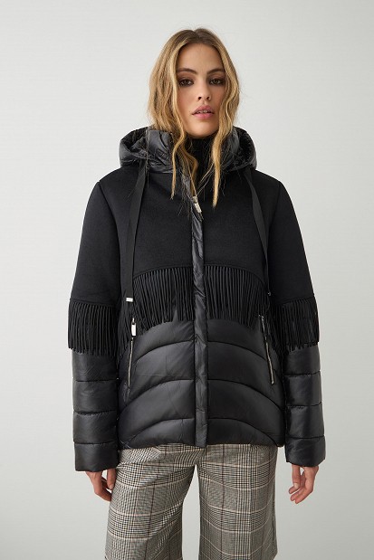 Puffer μπουφάν με κρόσια