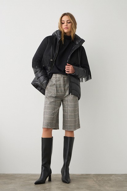 Puffer μπουφάν με κρόσια