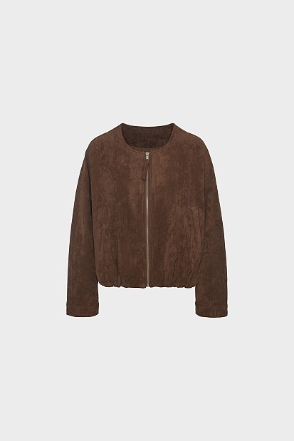 Bomber τζάκετ με όψη suede