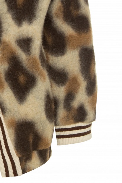 Oversized animal print bomber τζάκετ