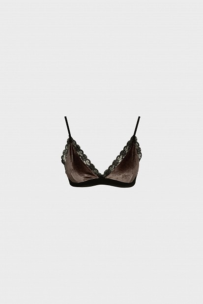 Βελούδινο bralette με δαντέλα