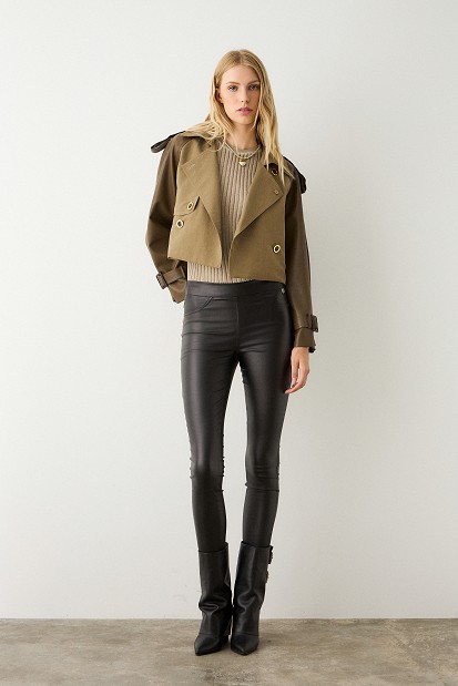 Leather look κολάν με τσέπες