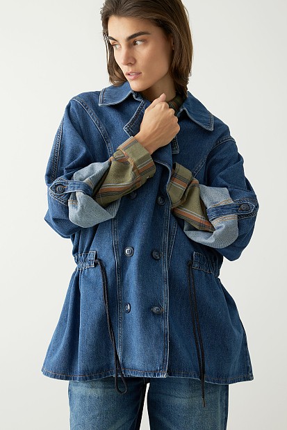Denim κοντή καπαρντίνα