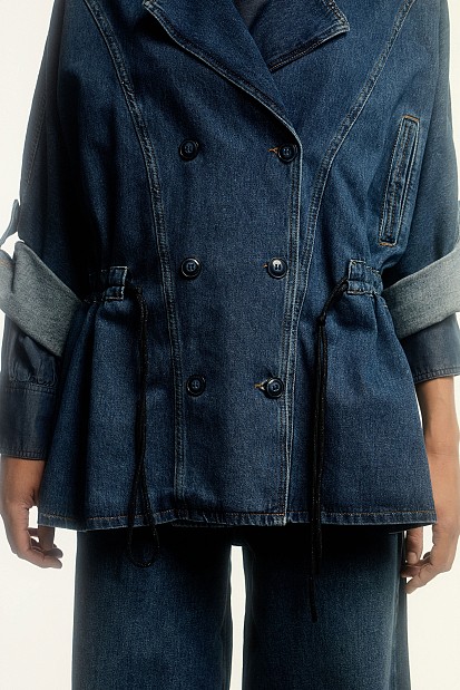 Denim κοντή καπαρντίνα