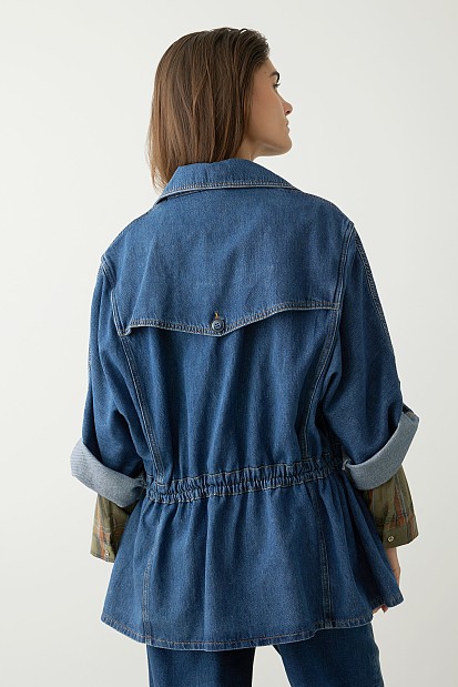 Denim κοντή καπαρντίνα
