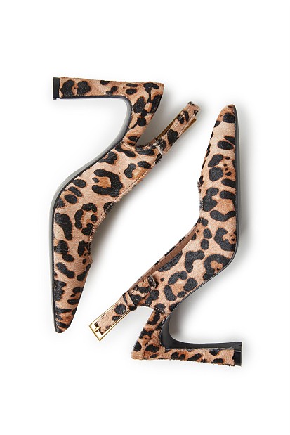 Pony skin slingback γόβες