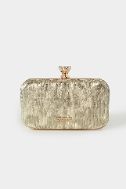Γκοφρέ clutch τσάντα σε χρυσή όψη