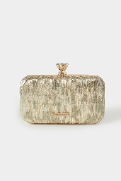Γκοφρέ clutch τσάντα σε χρυσή όψη