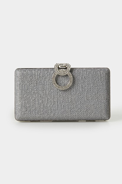 Clutch lurex τσαντάκι σε ασημί απόχρωση