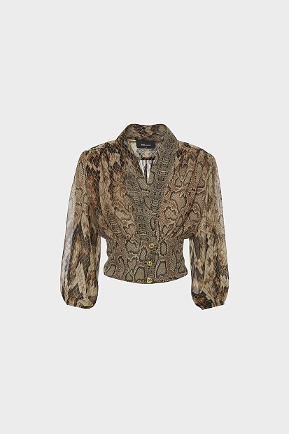 Animal print μεσάτη μπλούζα