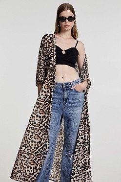 Μάξι κιμονό animal print