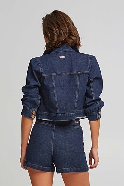 Denim Σορτς με μεταλλικές λεπτομέρειες