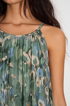 Μάξι εμπριμέ halter φόρεμα