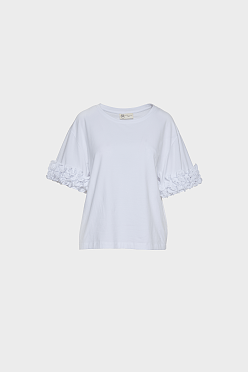 Oversized t-shirt με βολάν στα μανίκια