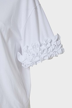 Oversized t-shirt με βολάν στα μανίκια