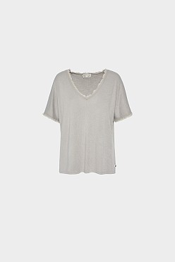 Βασικό oversized V-neck τοπ