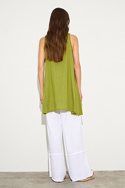 Λινό σεμιζιέ φόρεμα