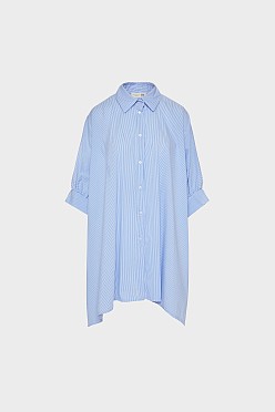 Ριγέ oversized πουκάμισο