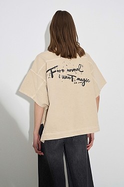 Overshirt distressed με τύπωμα
