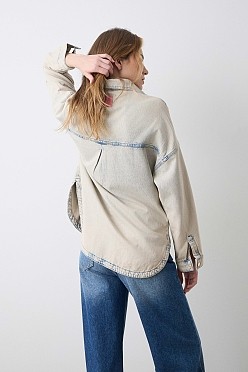 Overshirt denim με στρας