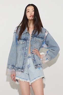 Denim τζάκετ με ύφασμα