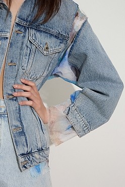 Denim τζάκετ με ύφασμα
