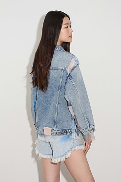 Denim τζάκετ με ύφασμα