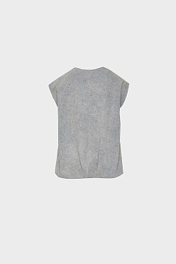 Denim γιλέκο με συνδυασμό υφάσματος