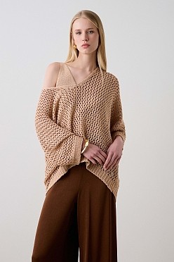 Πλεκτό oversized λούρεξ πουλόβερ