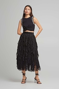 Crop top με πέρλες