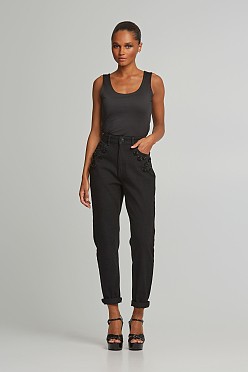 Ψηλόμεσο mom fit τζιν παντελόνι
