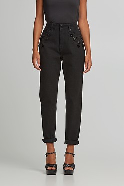 Ψηλόμεσο mom fit τζιν παντελόνι