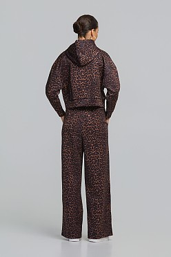 Animal print παντελόνι φούτερ