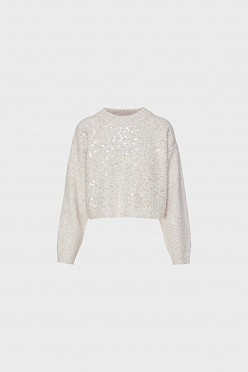 Κροπ πουλόβερ με παγιέτες